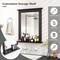 Black Wall-Mounted MDF Bathroom Mirror with Shelf Space-Saving and Stylish Design